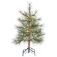 The Gerson Company 3" Pre-Lit Hard Needle Tips Hinged Tree in Green, , large