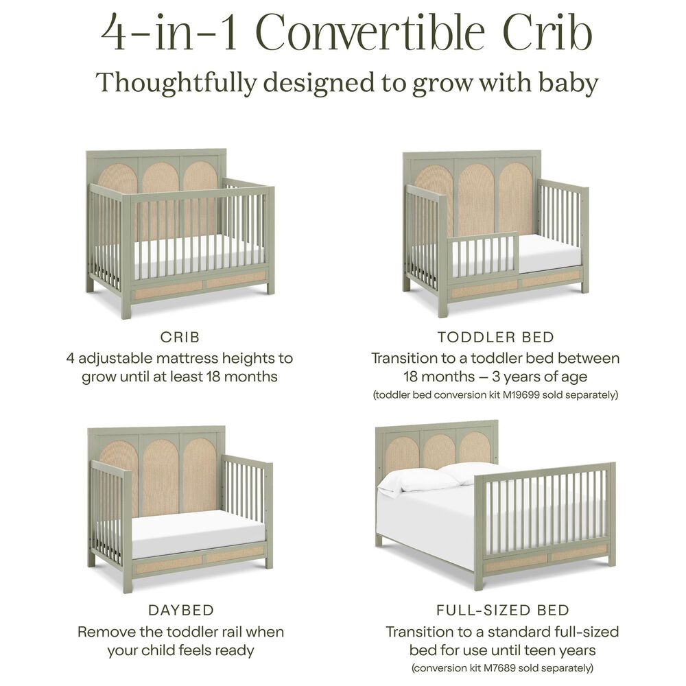 DaVinci Eloise 4-in-1 Convertible Crib in French Sage, , large