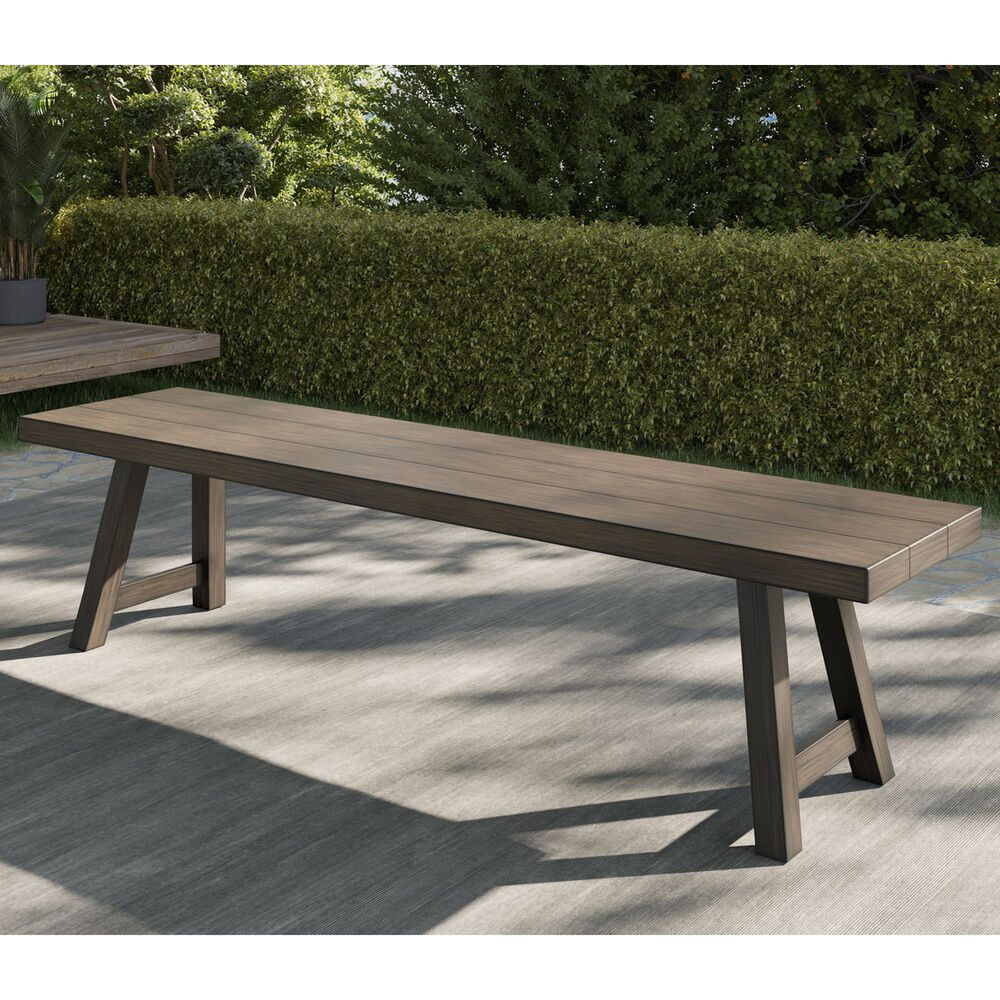 Steve Silver Marina Patio Backless Bench in Dark Walnut, , large