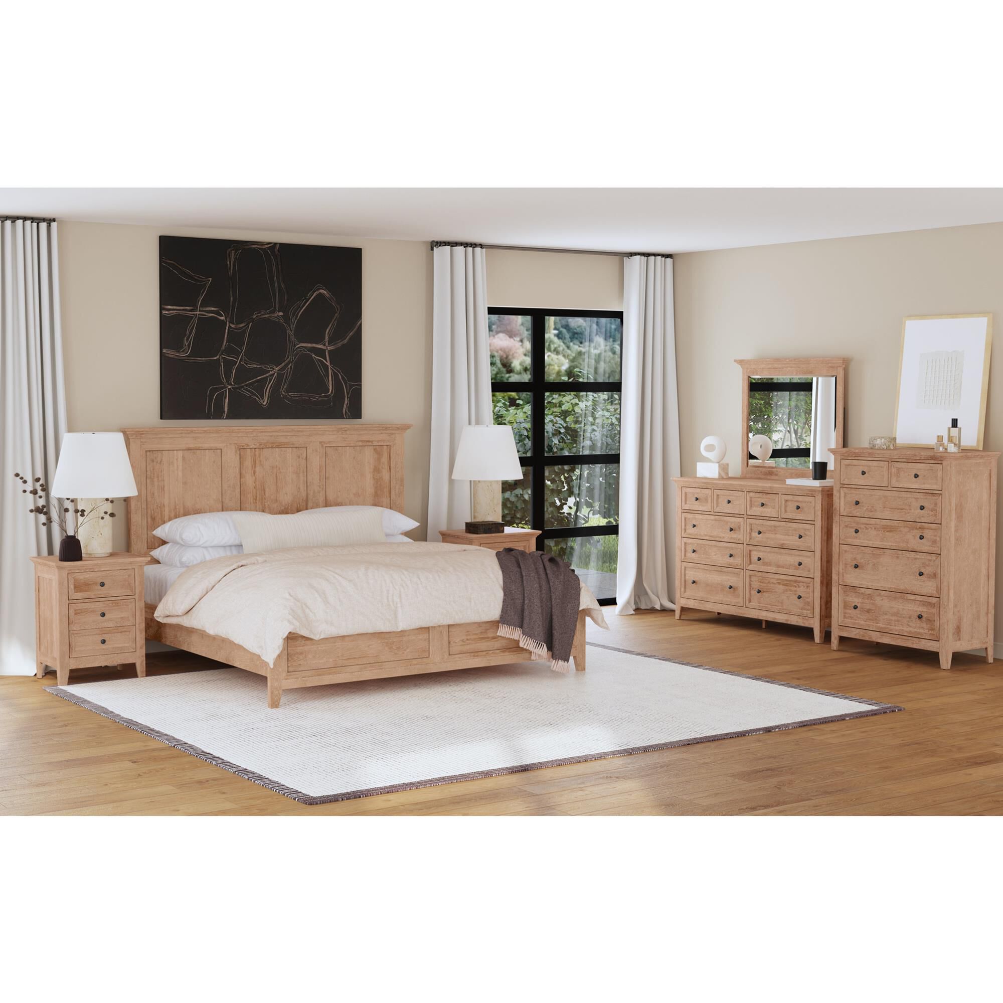 Hawthorne Furniture San Mateo 3-Drawer Nightstand in Wheat