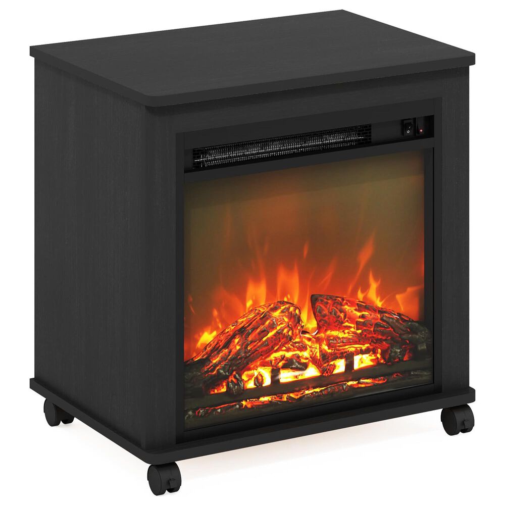 HOMLUX Electric Fireplace End Table with Wheels in Americano, , large