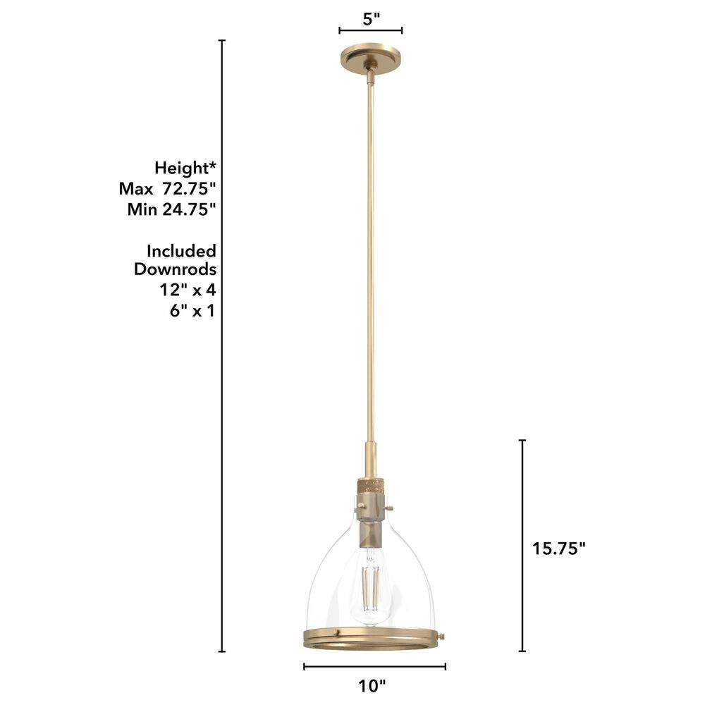 Hunter Van Nuys 10&quot; 1-Light Pendant in Alturas Gold, , large