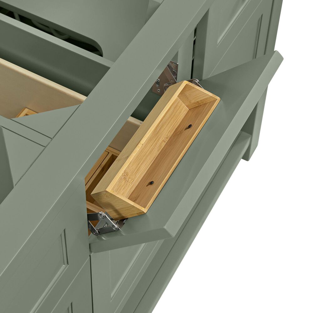 James Martin Vanities Breckenridge 60&quot; Double Bathroom Vanity in Smokey Celadon with 3 cm Ethereal Noctis Quartz Top and Rectangular Sinks, , large