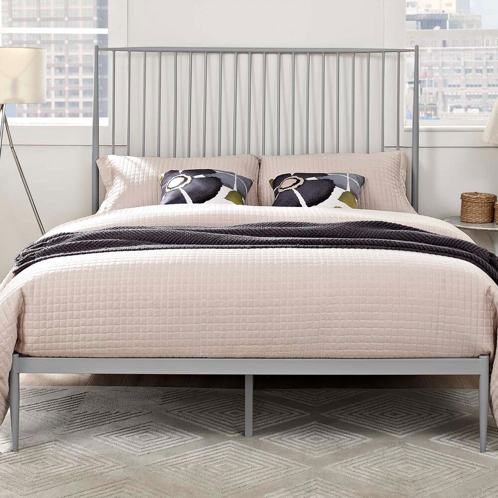 Modway Annika Queen Platform Bed in Gray, , large