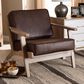 Baxton Studio Sigrid Arm Chair in Dark Brown, , large