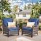 Sunwell Garden Patio Chair with Gray Frame in Navy (Set of 2), , large