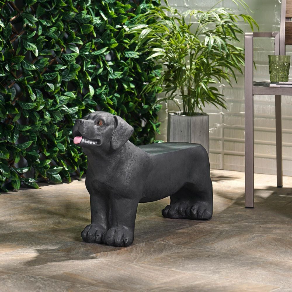 Hearth and Haven Outdoor MGO Dog Bench in Matte Black, , large