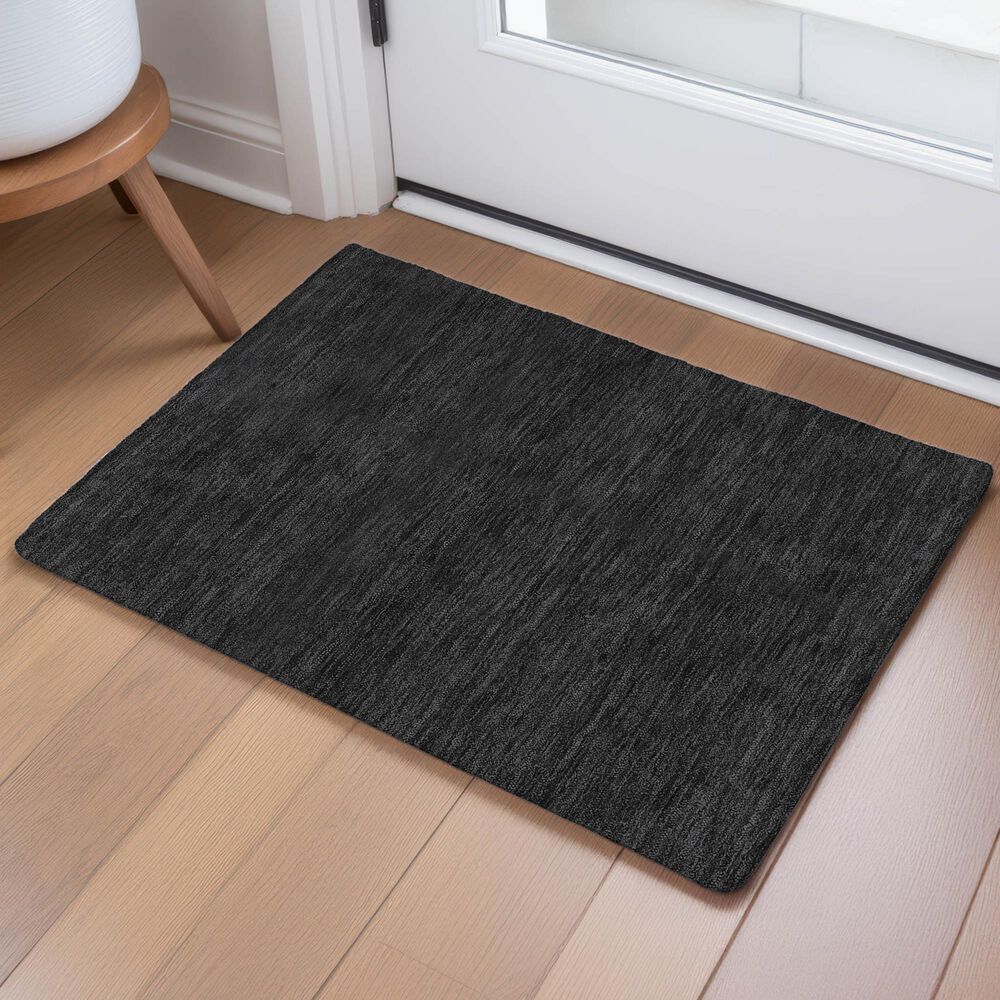 Dalyn Rug Company Soft Essentials Solid Black 1'8" x 2'6" Area Rug, , large