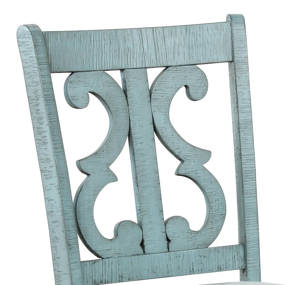Furniture of America Gross Dining Chair in Antique Light Blue &#40;Set of 2&#41;, , large