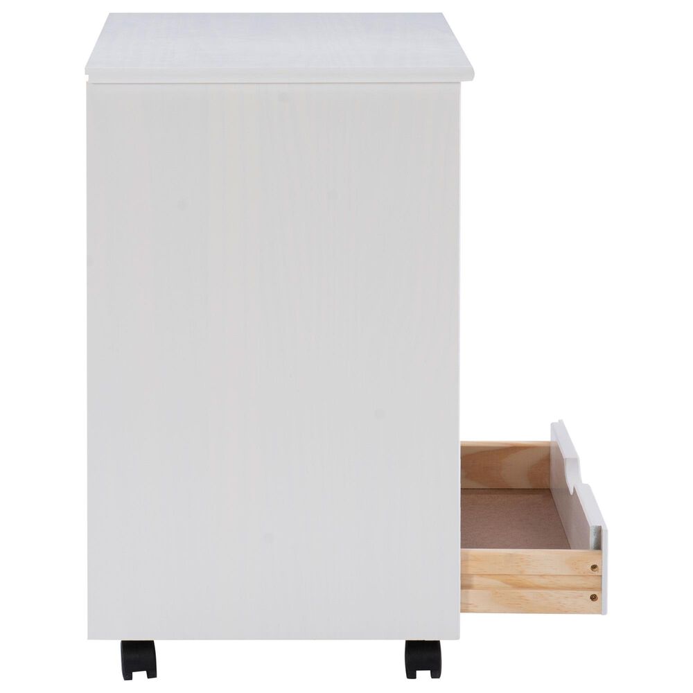 Linon Home Decor Cary 6-Drawer Wide Rolling Cart in White Wash, , large