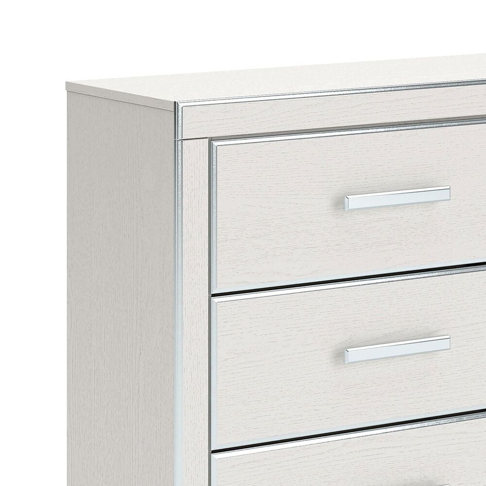 Ashley Zuraleus King Upholstered Storage Bed with Two Nightstands in Matte White, , large