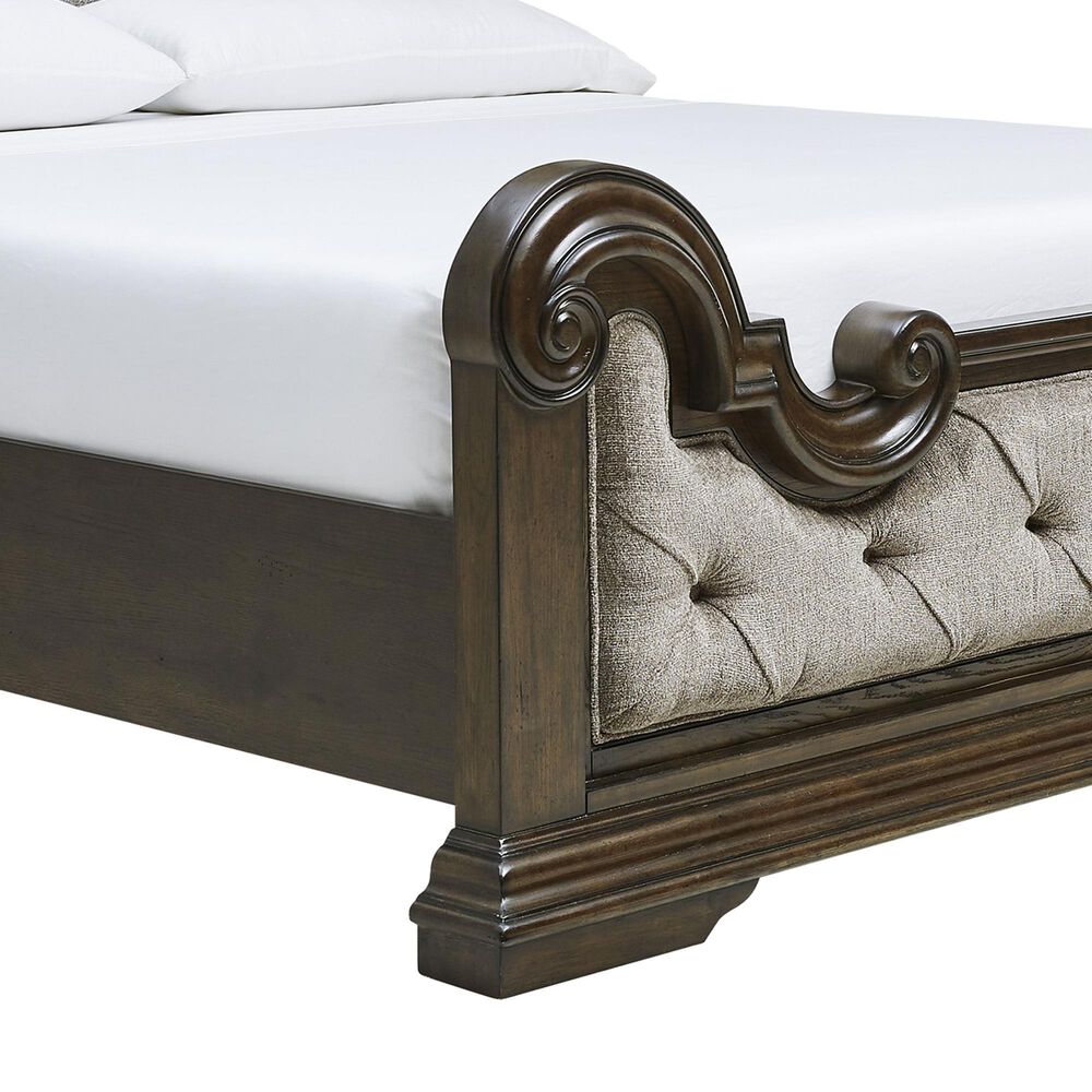 Millenium Queen Upholstered Bed in Dark Brown, , large