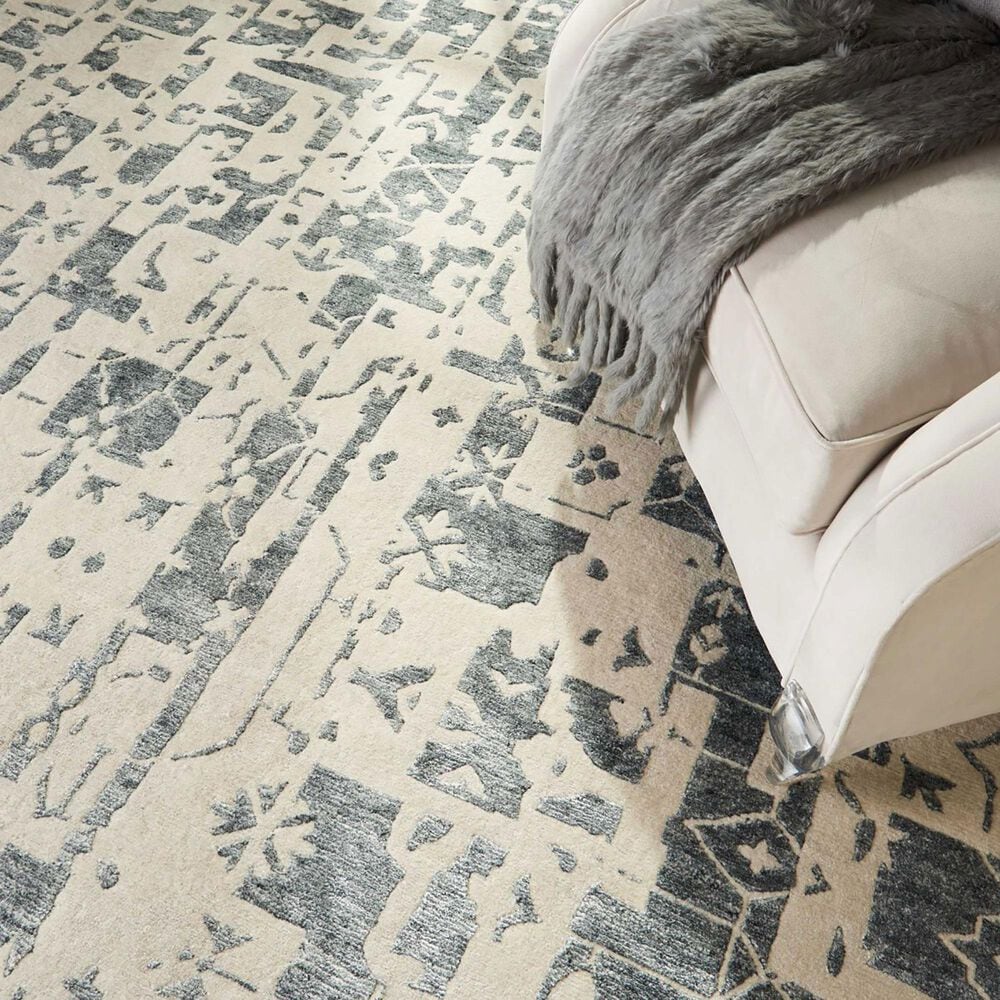 Nourison Silk Shadows 5&#39;6&quot; x 7&#39;5&quot; Ivory and Grey Area Rug, , large
