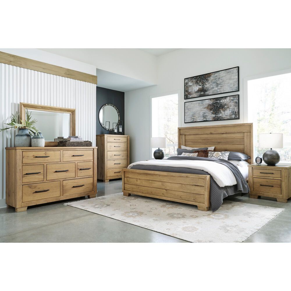 Ashley Galliden Bedroom Mirror in Natural Light Oak, , large