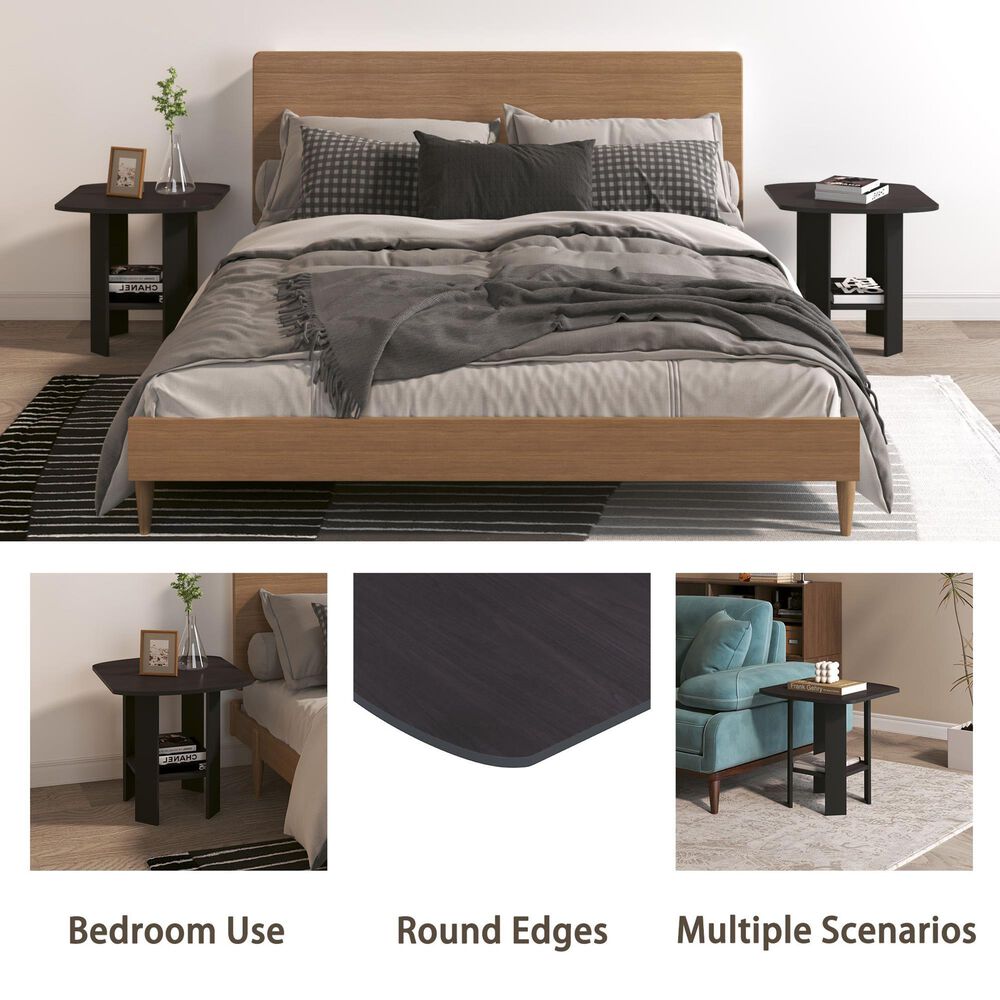 HOMLUX End Table in Dark Walnut (Set of 2), , large