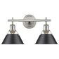 Golden Lighting Orwell PW 2-Light Bath Vanity in Pewter with Black Shade, , large