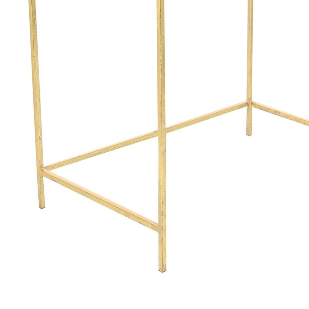 Maple and Jade 2-Piece Nesting Tray Top End Table Set in Gold and White, , large