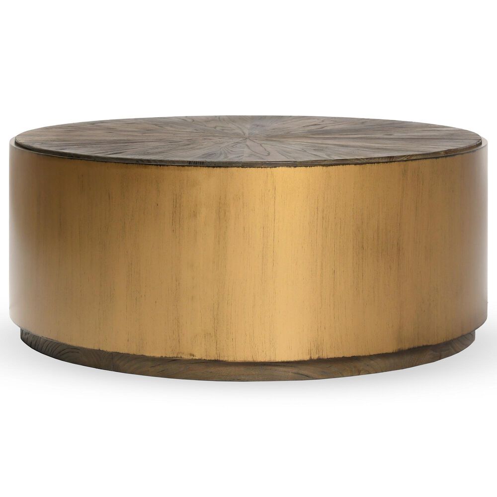 Classic Home Salem Coffee Table in Natural and Antique Gold, , large