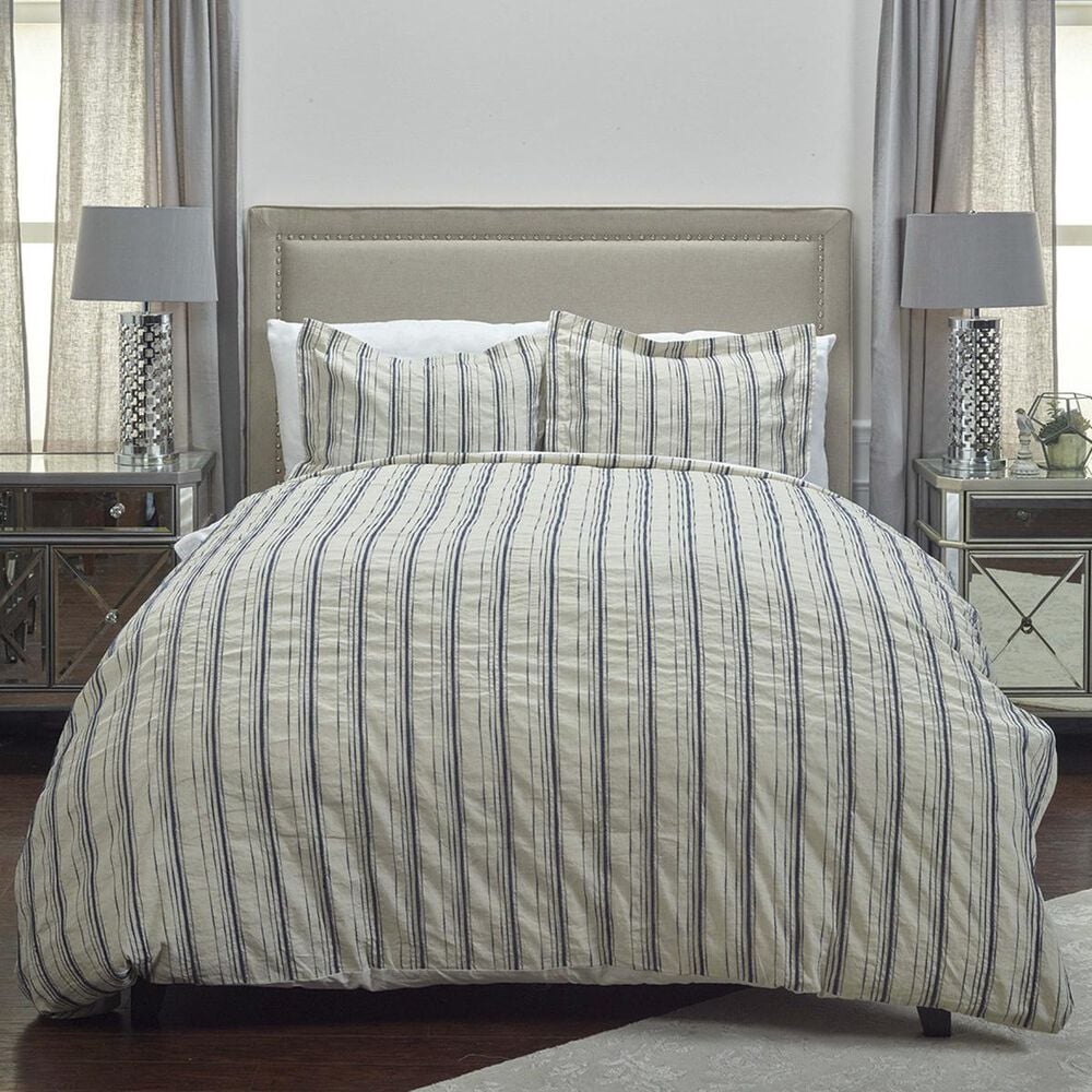 Rizzy Home Vincent III 114" x 98" Duvet in Blue, , large