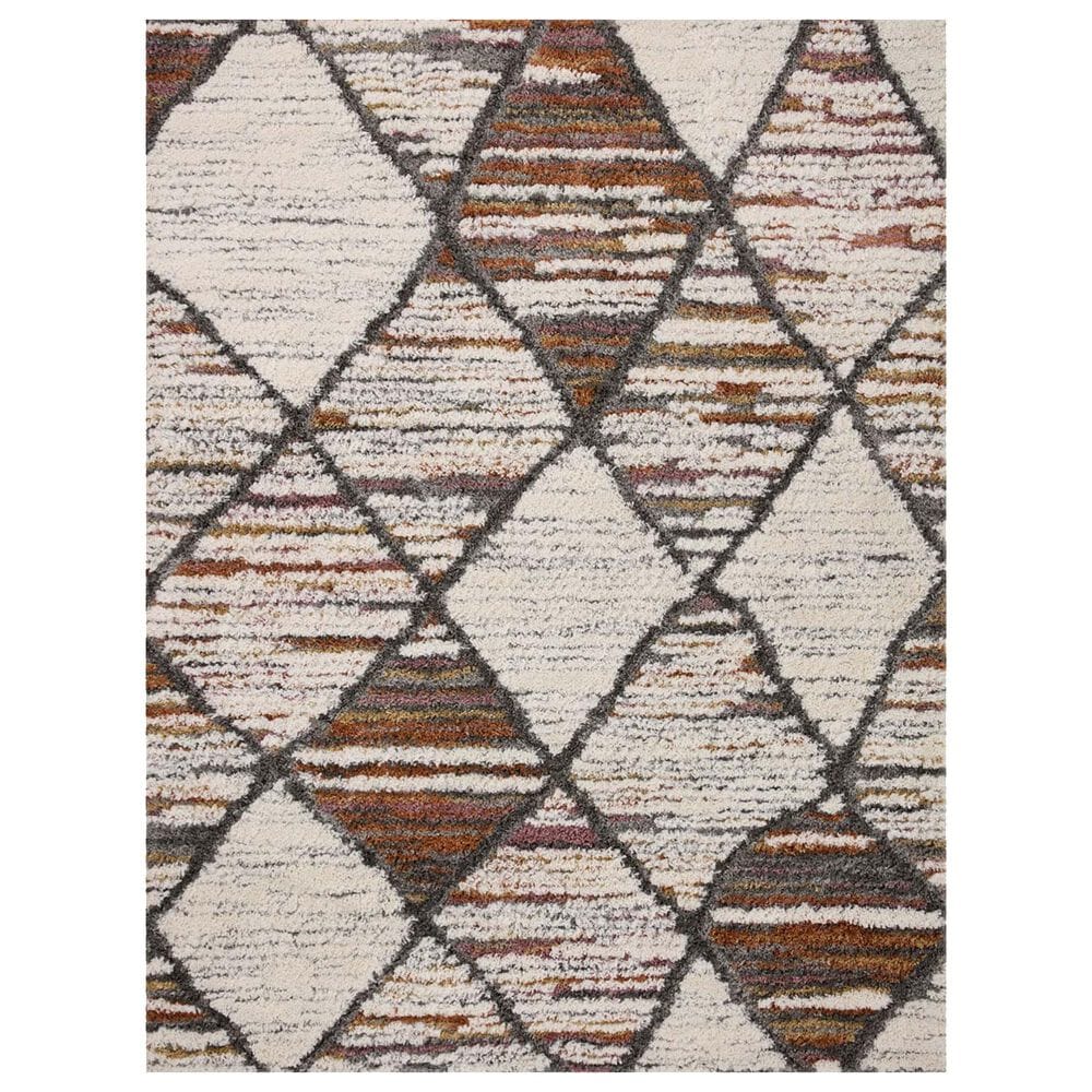 Loloi Levitt Shag 2"3" x 4" Ivory and Fiesta Area Rug, , large