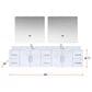 Lexora Home Geneva 84" Double Bathroom Vanity in Glossy White with 2 cm White Quartz Top and Rectangular Sinks, , large