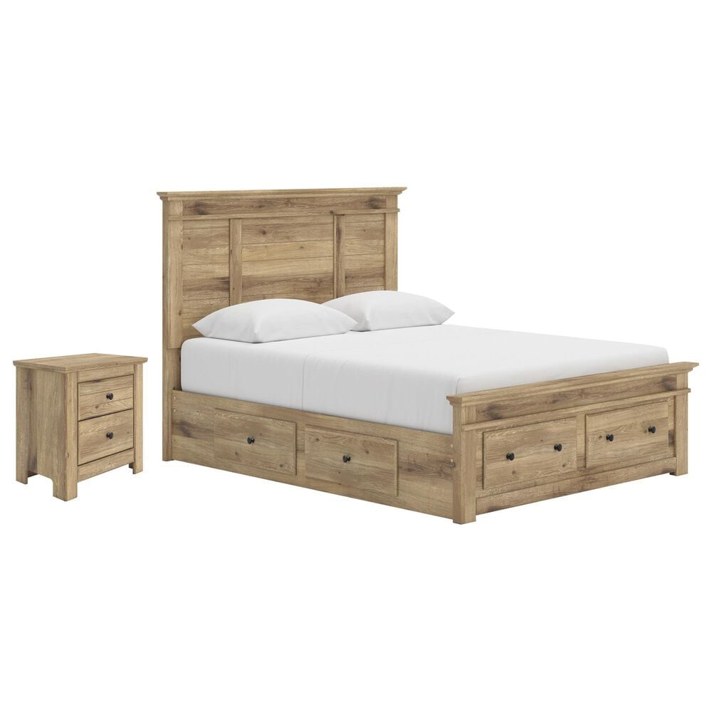 Ashley Makidern 2-Piece Queen Storage Bedroom Set with Six Drawers in Natural Brown, , large