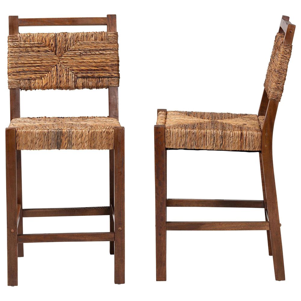 Baxton Studio Cordoba Counter Stool in Mahogany (Set of 2), , large