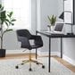 Lumisource Margarite Task Chair with Black Faux Leather Cushion in Gold, , large