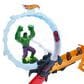Hot Wheels Superstar Speeders Spider-Man and Hulk Smash Down Track Set with Die-Cast Vehicle, , large