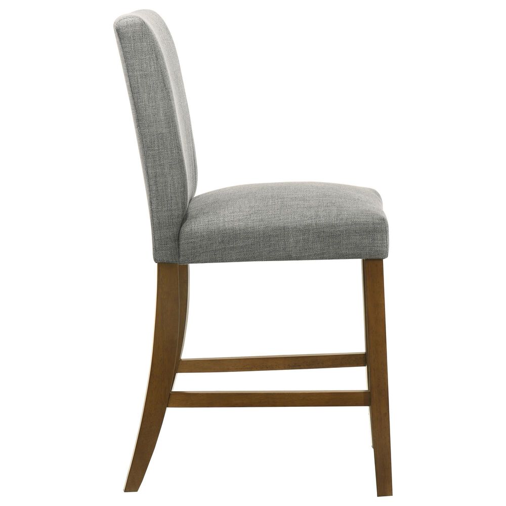 Coaster Paxton Counter Chair with Grey Upholstery in Warm Brown, , large