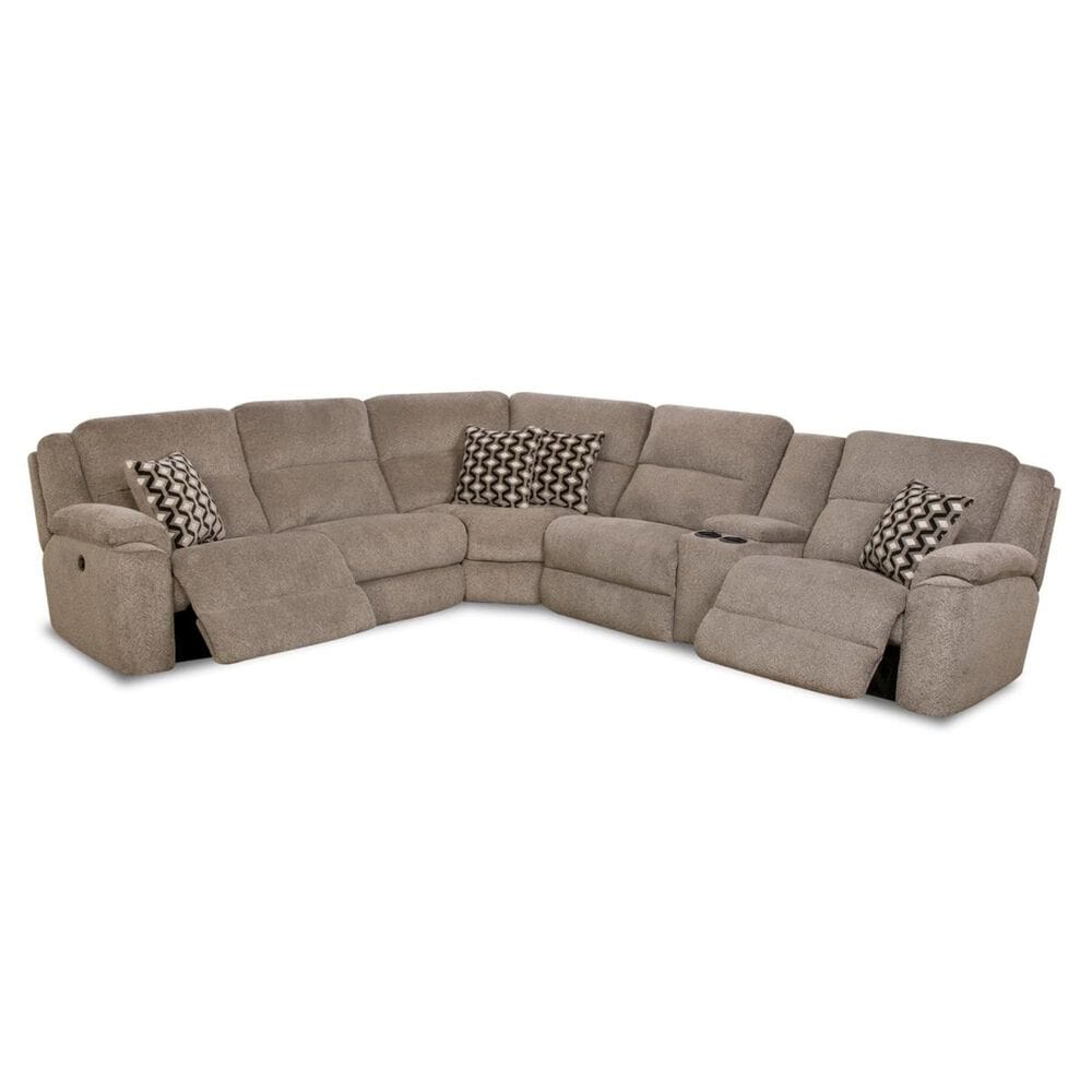 HomeStretch Catalina 3-Piece Right Facing Power Reclining Curved Sectional in Gray, , large