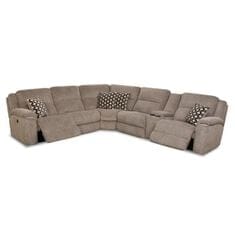 Homestretch Catalina 3-Piece Right Facing Power Reclining Curved Sectional in Gray