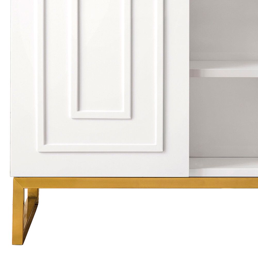 James Martin Vanities Alicante 39.5&quot; Single Bathroom Vanity in Glossy White and Radiant Gold with 5 cm White Glossy Resin Top and Rectangular Sink, , large