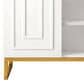 James Martin Vanities Alicante 39.5" Single Bathroom Vanity in Glossy White and Radiant Gold with 5 cm White Glossy Resin Top and Rectangular Sink, , large