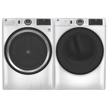 GE Appliances 4.8 Cu. Ft. Front Load Washer and 7.8 Cu. Ft. Electric Dryer Laundry Pair in White, , large