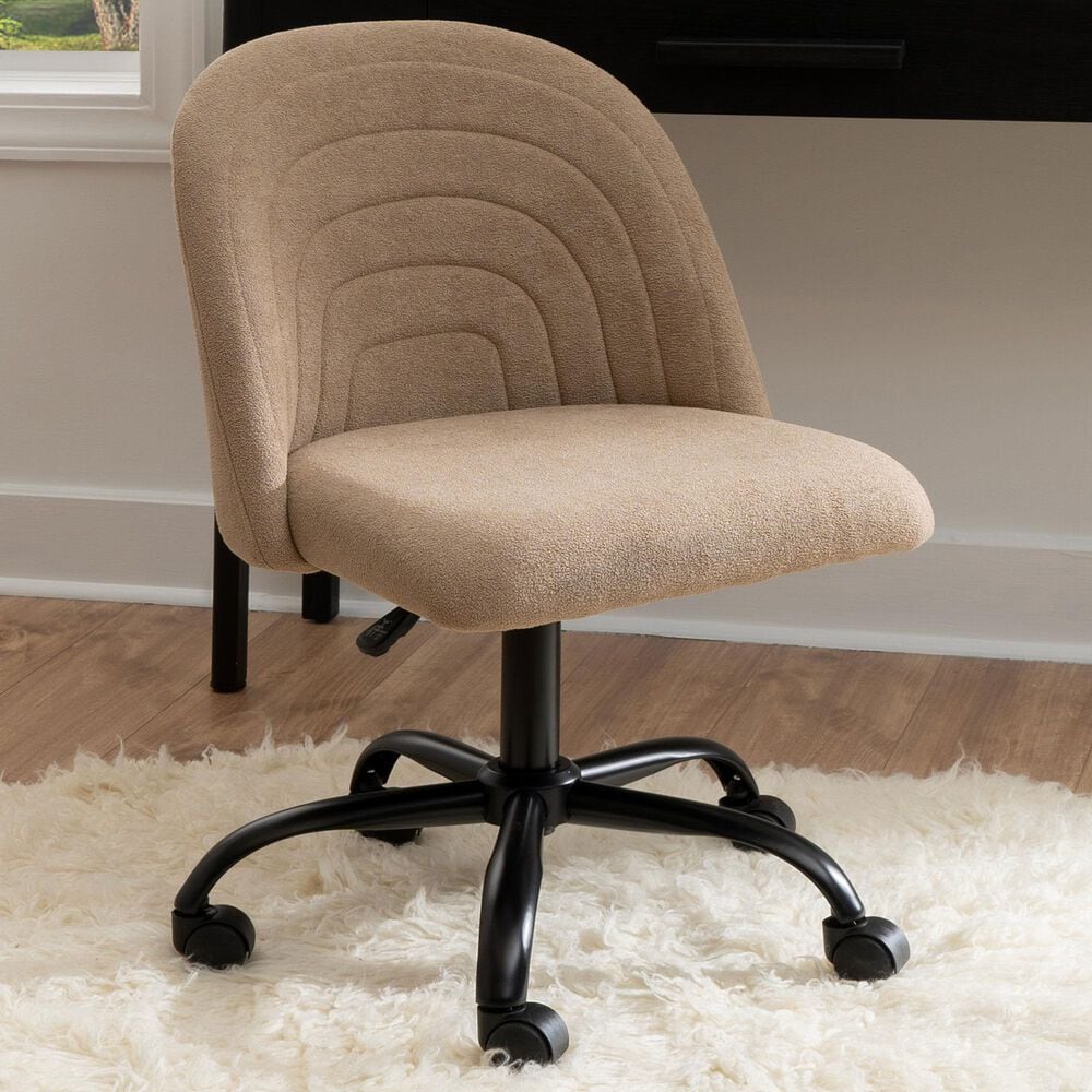 Linon Home Decor Skyla Swivel Office Chair in Beige, , large
