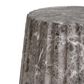 Hearth and Haven Outdoor Carved Side Table with Faux Natural Stone Texture in Brown, , large