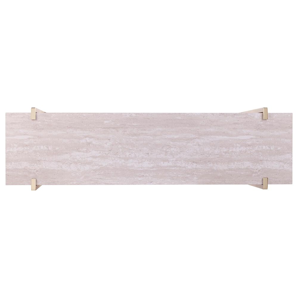 Southern Enterprises Ardmillan Storage Console Table in Brass, Tobacco, and White, , large