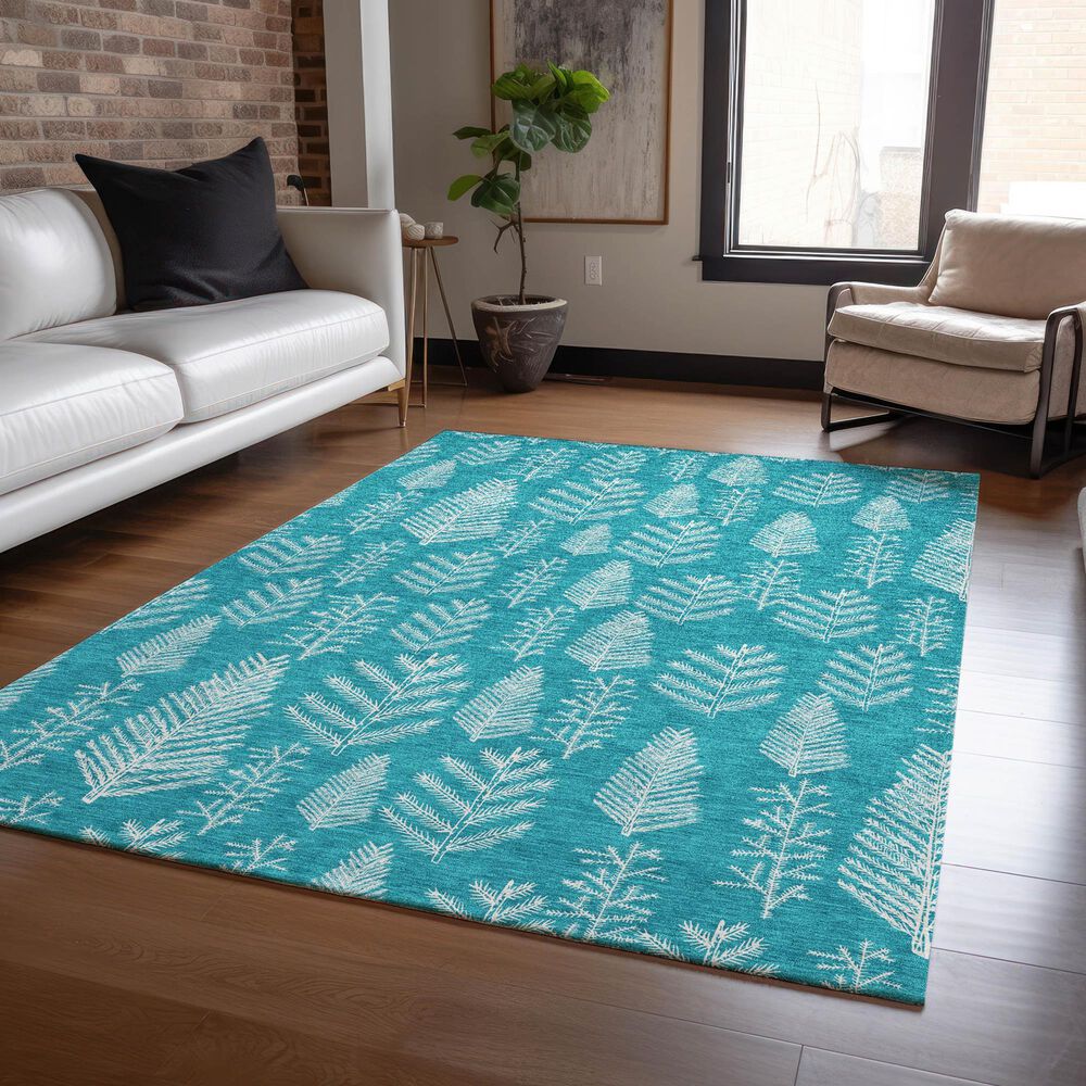 Dalyn Rug Company Wonderland WN21 3&#39; x 5&#39; Teal Indoor/Outdoor Area Rug, , large
