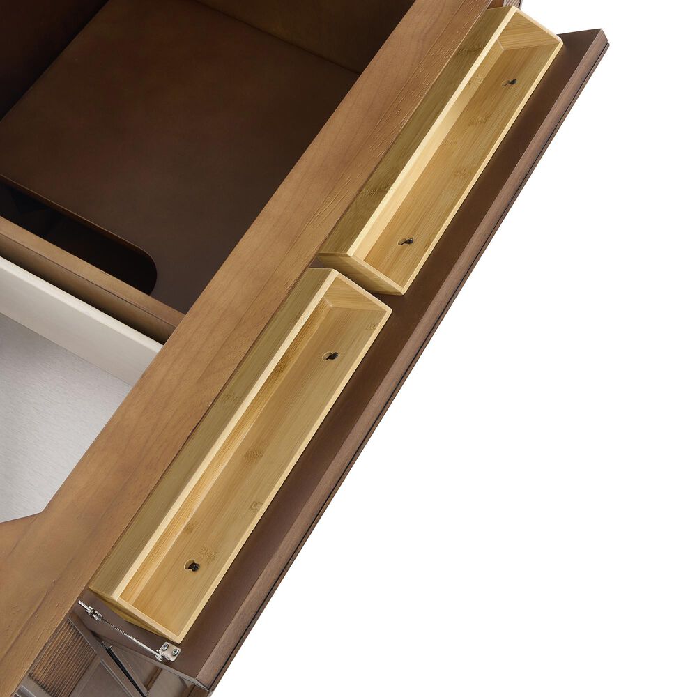 James Martin Vanities Lorelai 36&quot; Single Vanity in Mid-Century Walnut with 3 cm Charcoal Soapstone Quartz Top, , large