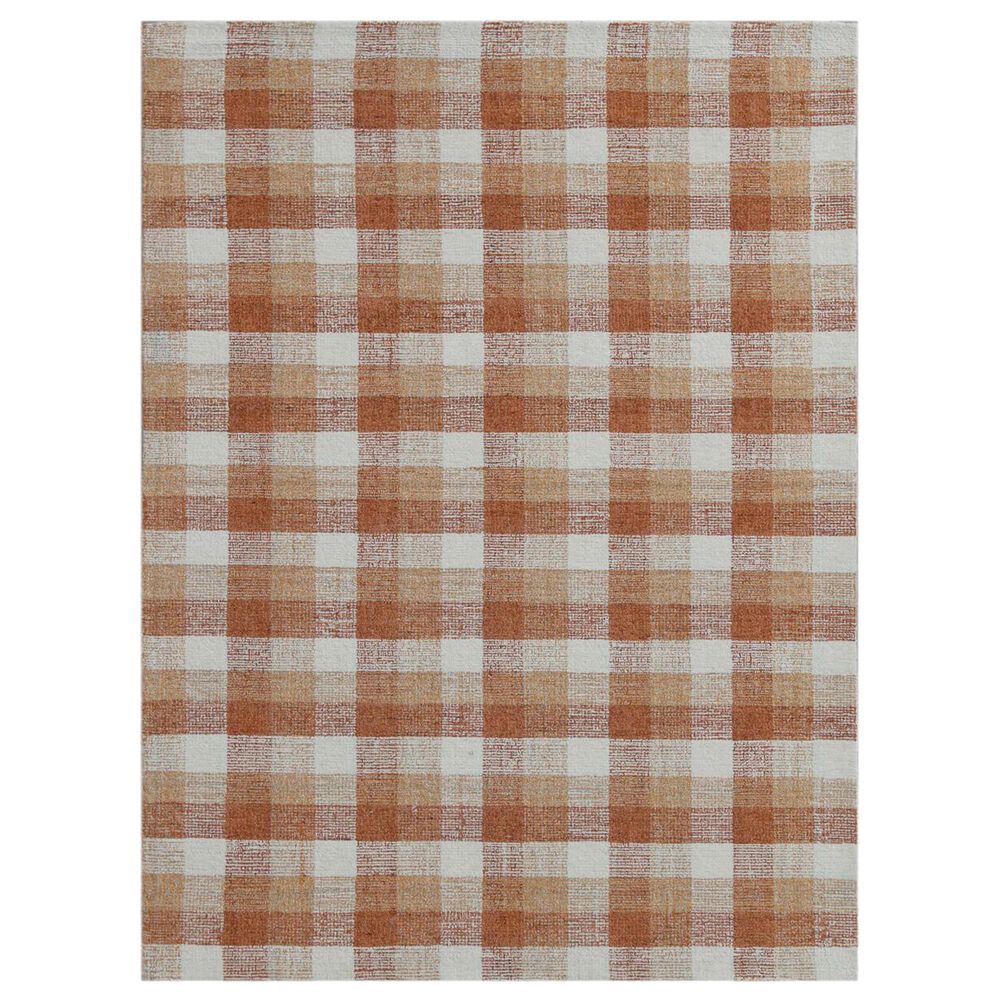 Amer Rugs Tartan 5" x 7"6" Orange Area Rug, , large