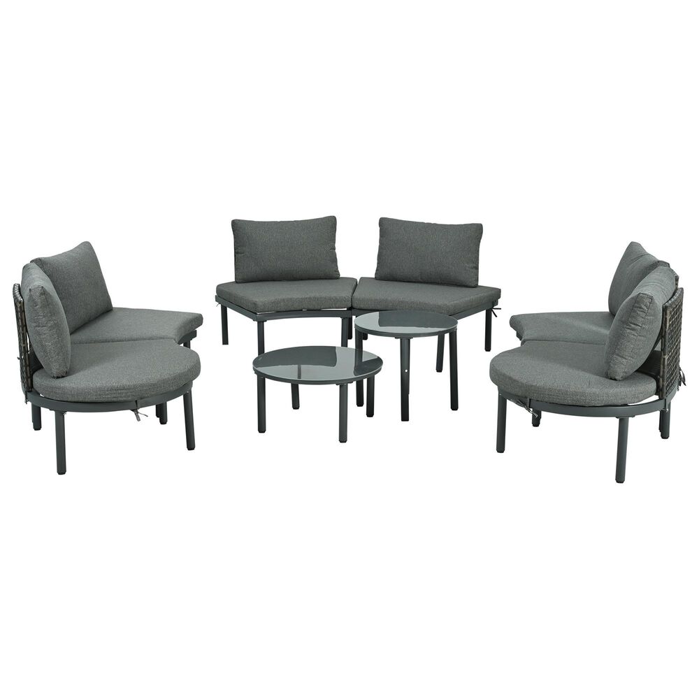 HOMLUX 8-Piece Patio Sofa Furniture Set in Gray, , large