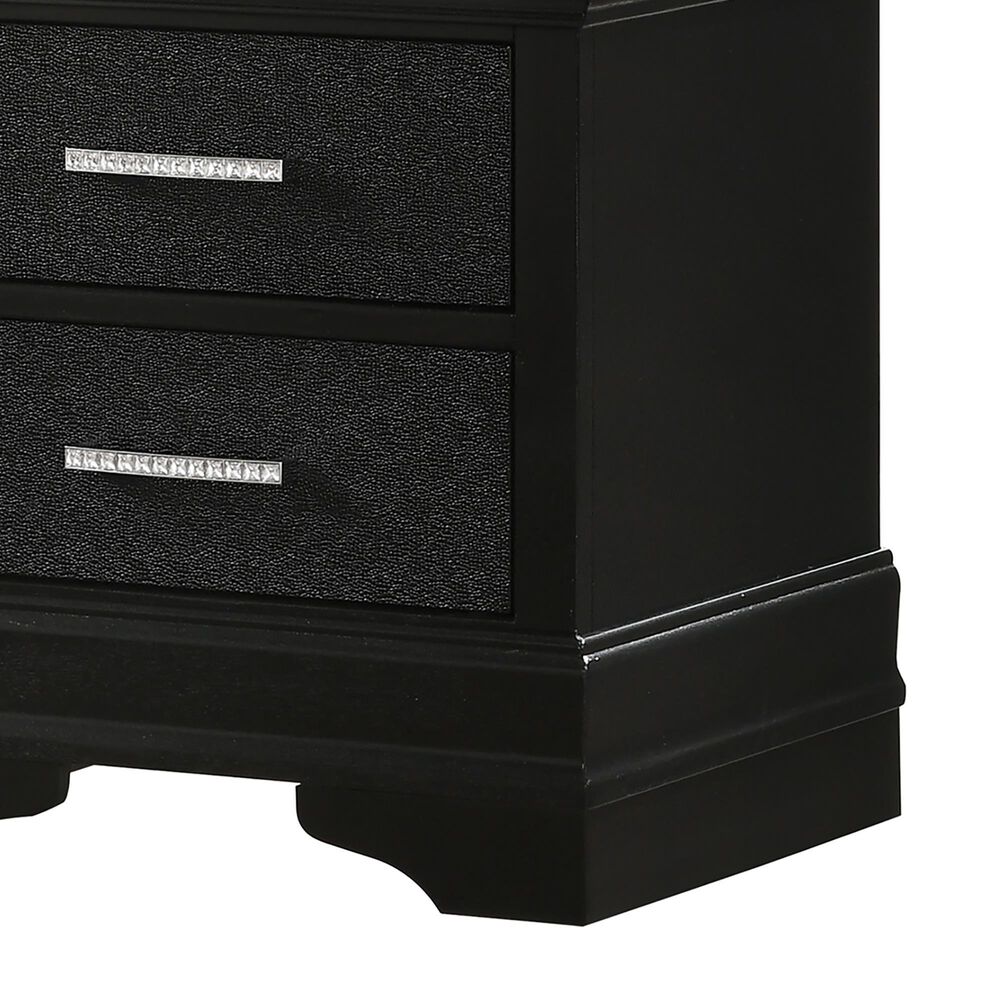 Crown Mark Amalia 2-Drawer Nightstand in Black, , large