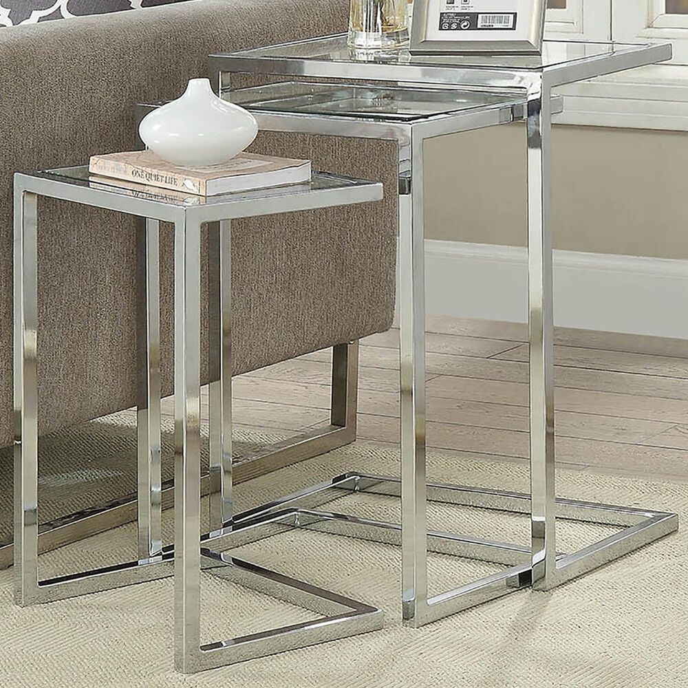 Carolina Cottage Addison Nesting Table Set in Chrome, , large