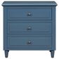 Hearth and Haven 3-Drawer Nightstand with Smooth Gliding Rails in Blue, , large