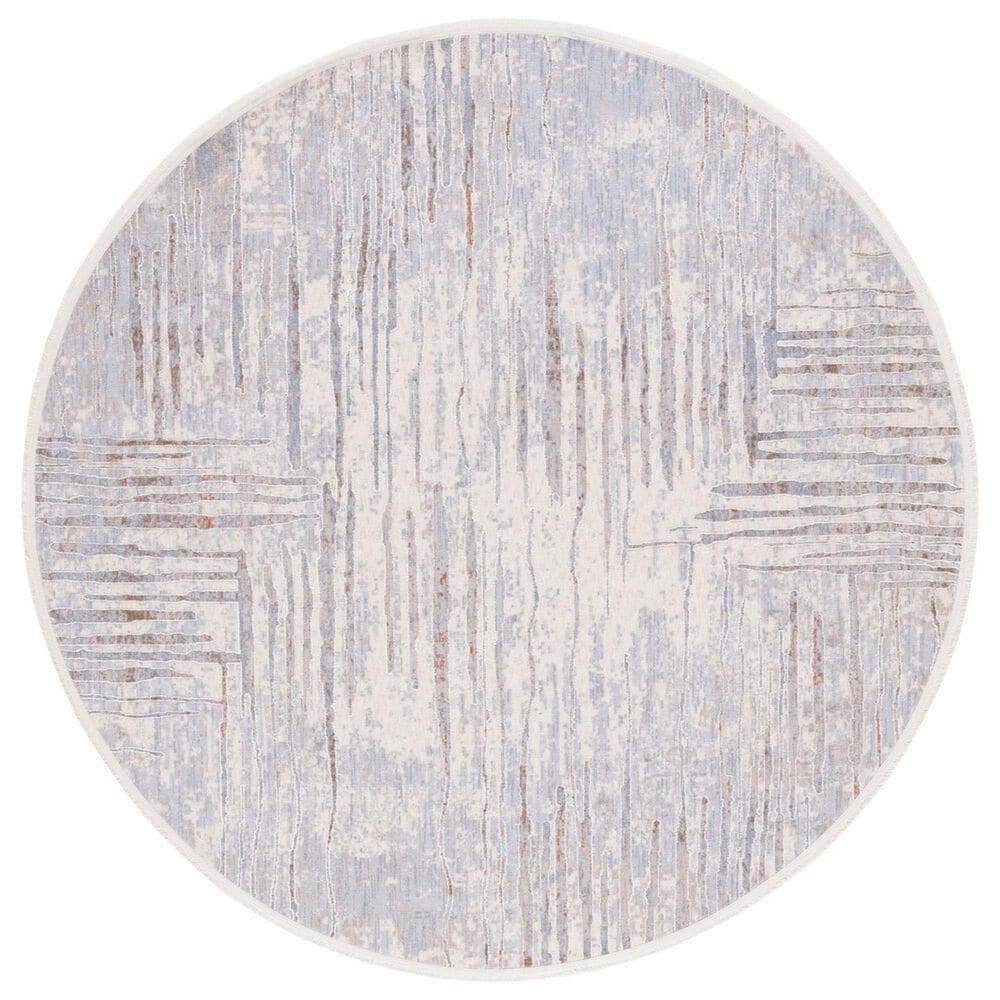 Safavieh Marmara MRM304B 6"7" Round Beige, Blue and Rust Area Rug, , large