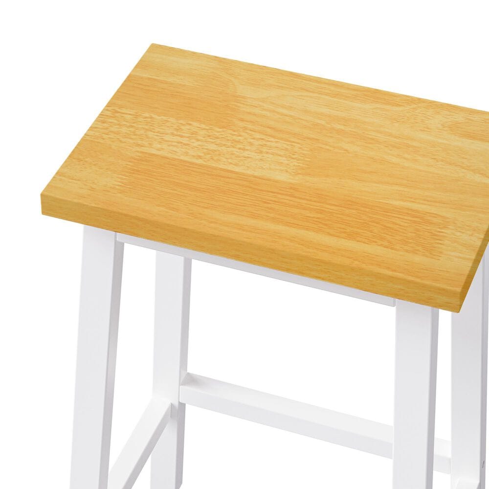 HOMLUX 25.6" Counter Stool in Light Brown and White (Set of 2), , large