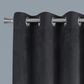 Monarch Specialties 52" x 95" Curtain Panel in Dark Grey (Set of 2), , large