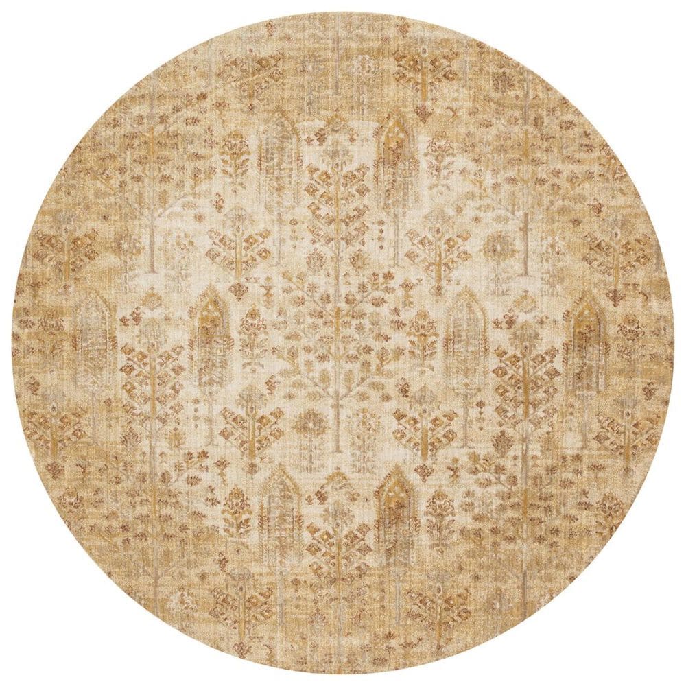 Loloi Anastasia AF-11 5'3" Round Ant Ivory / Gold Area Rug, , large