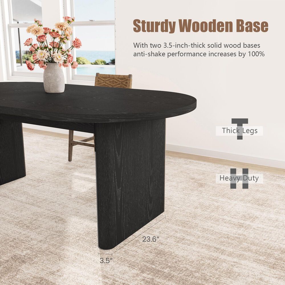 GARVEE 71" Oval Dining Table in Black - Table Only, , large